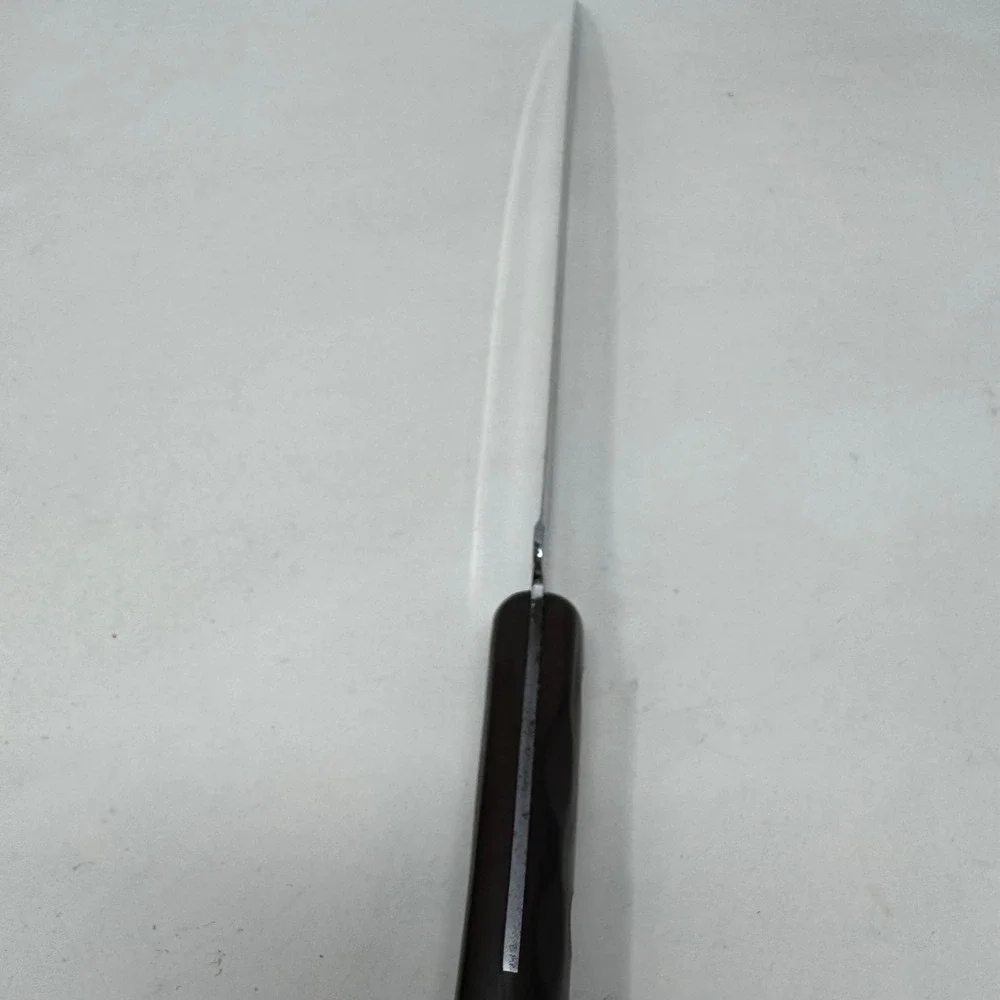 Vintage Ka-Bar Carbon Chrome Slicing Knife 8 Inch Blade Brown‎ Handle